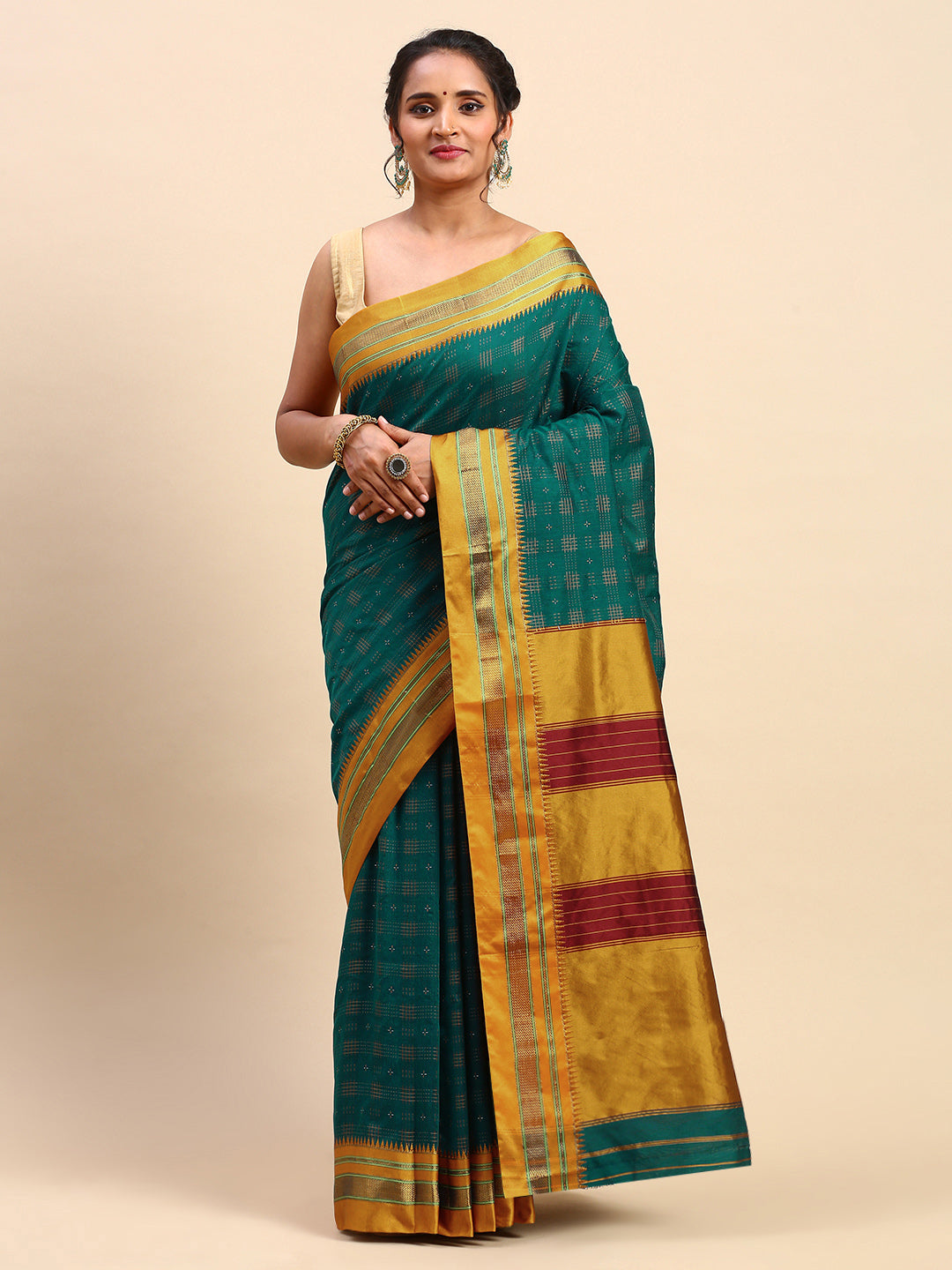 Green Ilkal Handloom Saree
