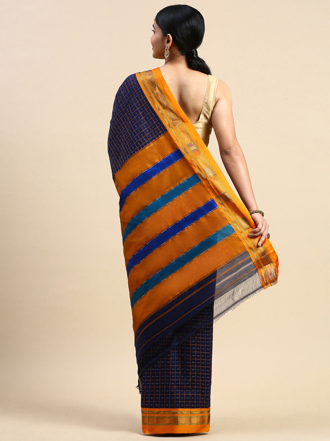 Royal Blue Chandram Chikki Handloom Saree