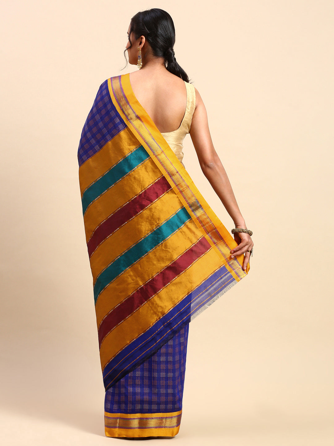 Royal Blue Ilkal Handloom Saree