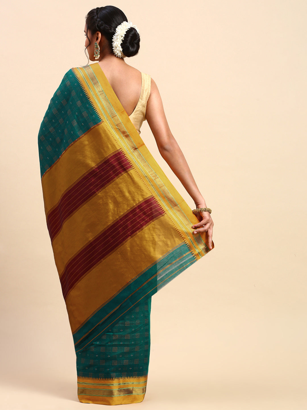 Green Ilkal Handloom Saree