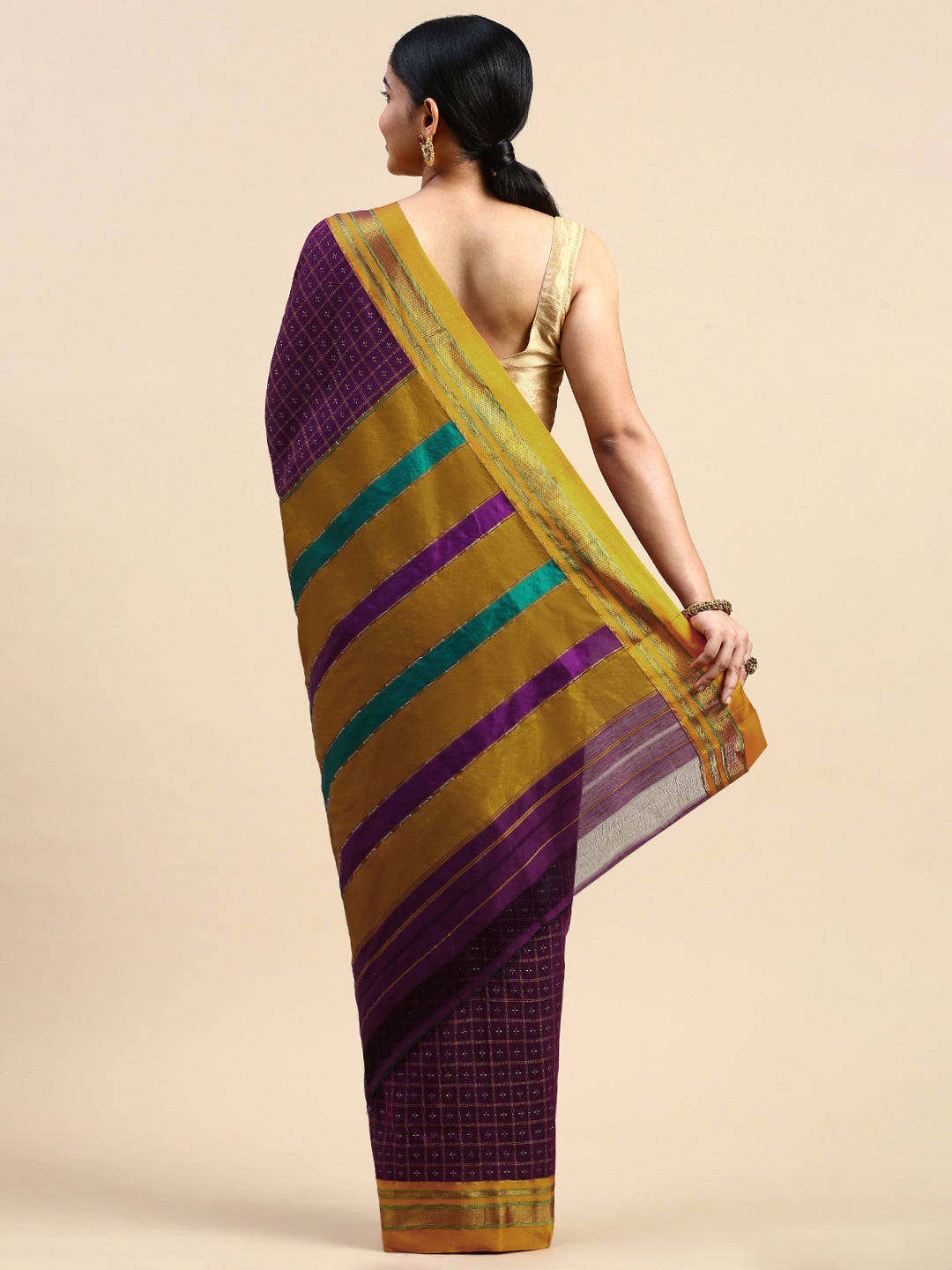 Purple Chandram Chikki Handloom Saree