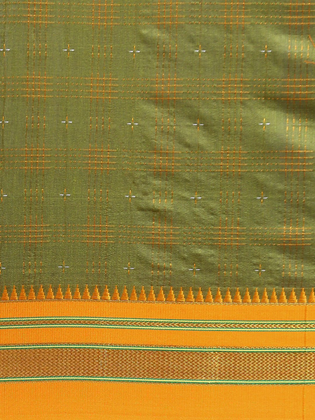 Mehndi Green Ilkal Handloom Saree