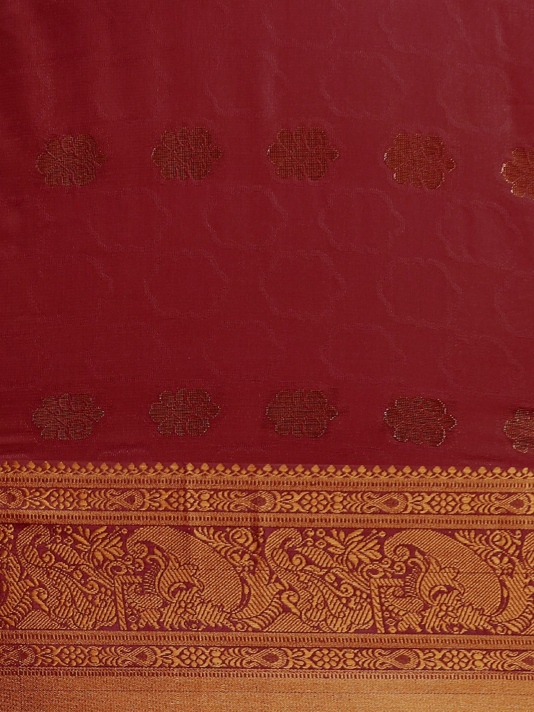 ITARA Beige Kanchipuram Butta Work Saree
