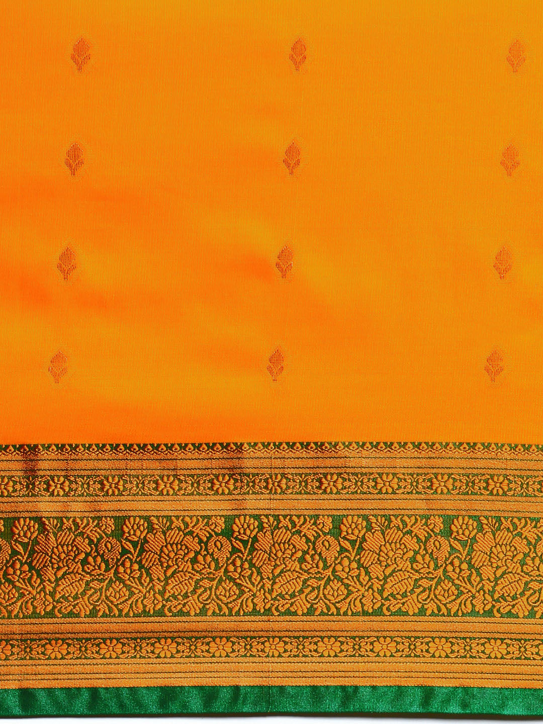 Golden Yellow Kanchipuram Butta Work Saree