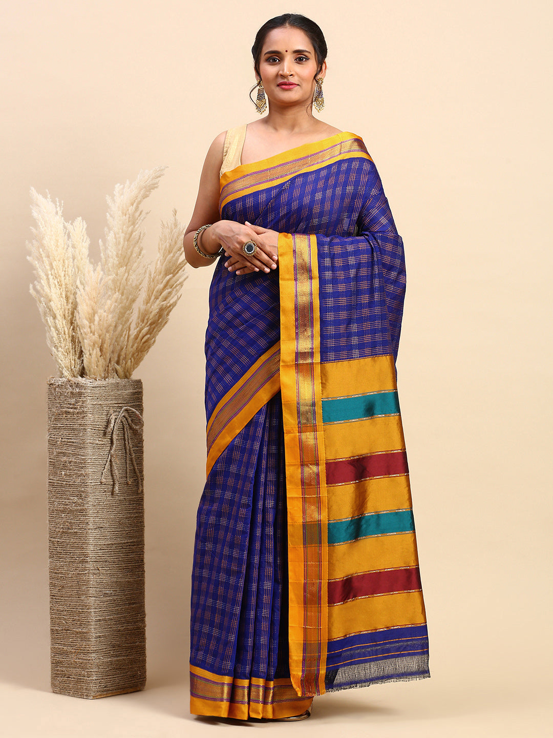 Royal Blue Ilkal Handloom Saree