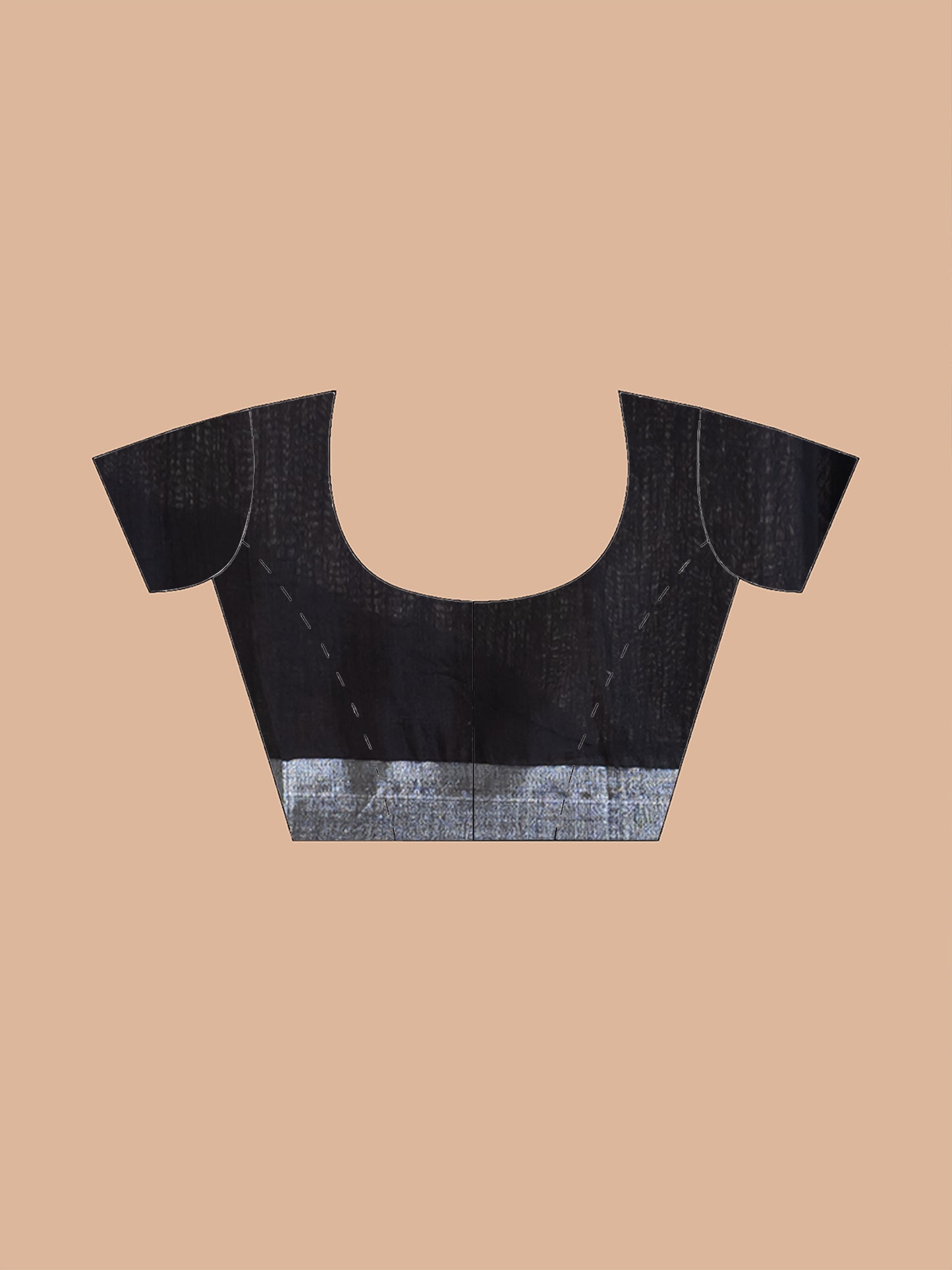 ITARA Black & Multi Linen Blend Hand-Painted Saree
