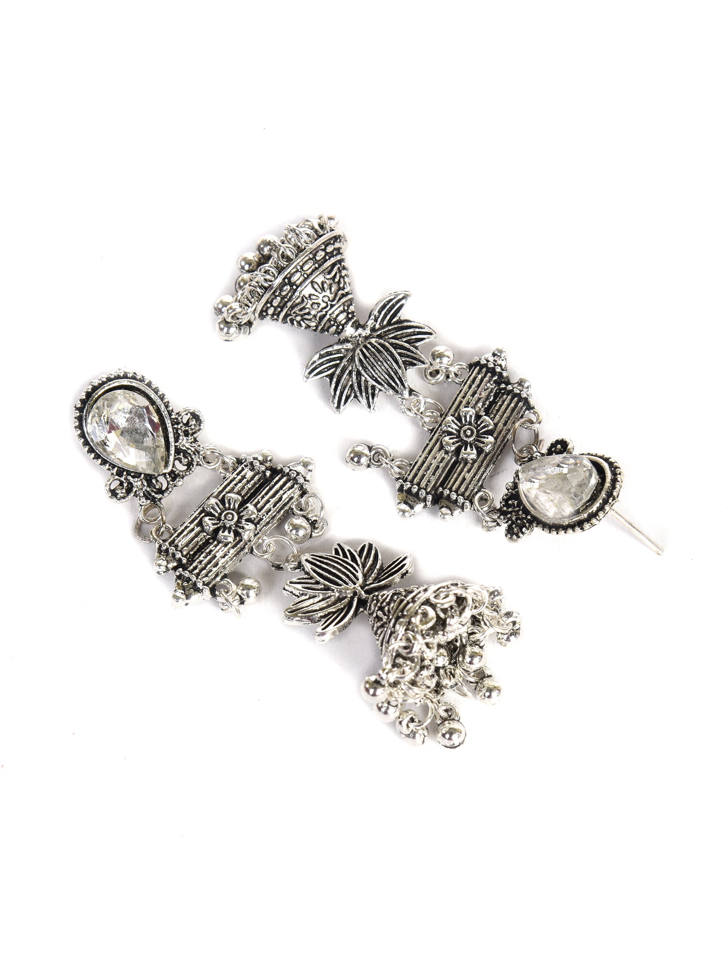 ITARA Silver Jhumkas Earrings