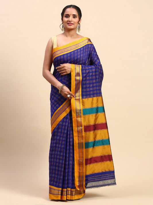 Royal Blue Ilkal Handloom Saree