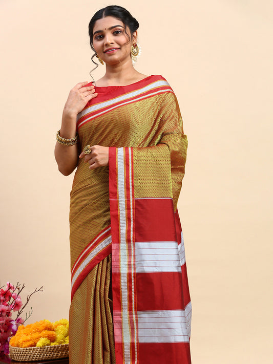 Gold Brown Khun Saree