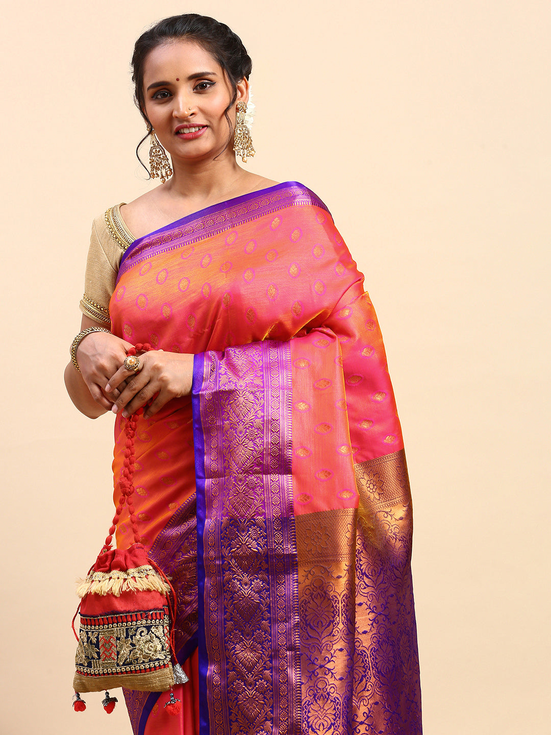 Traditional & Royal Kanchipuram Silk Butta Work Saree