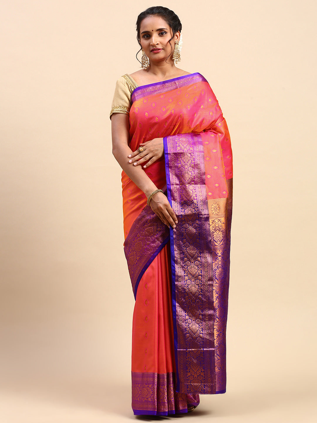 Traditional & Royal Kanchipuram Silk Butta Work Saree