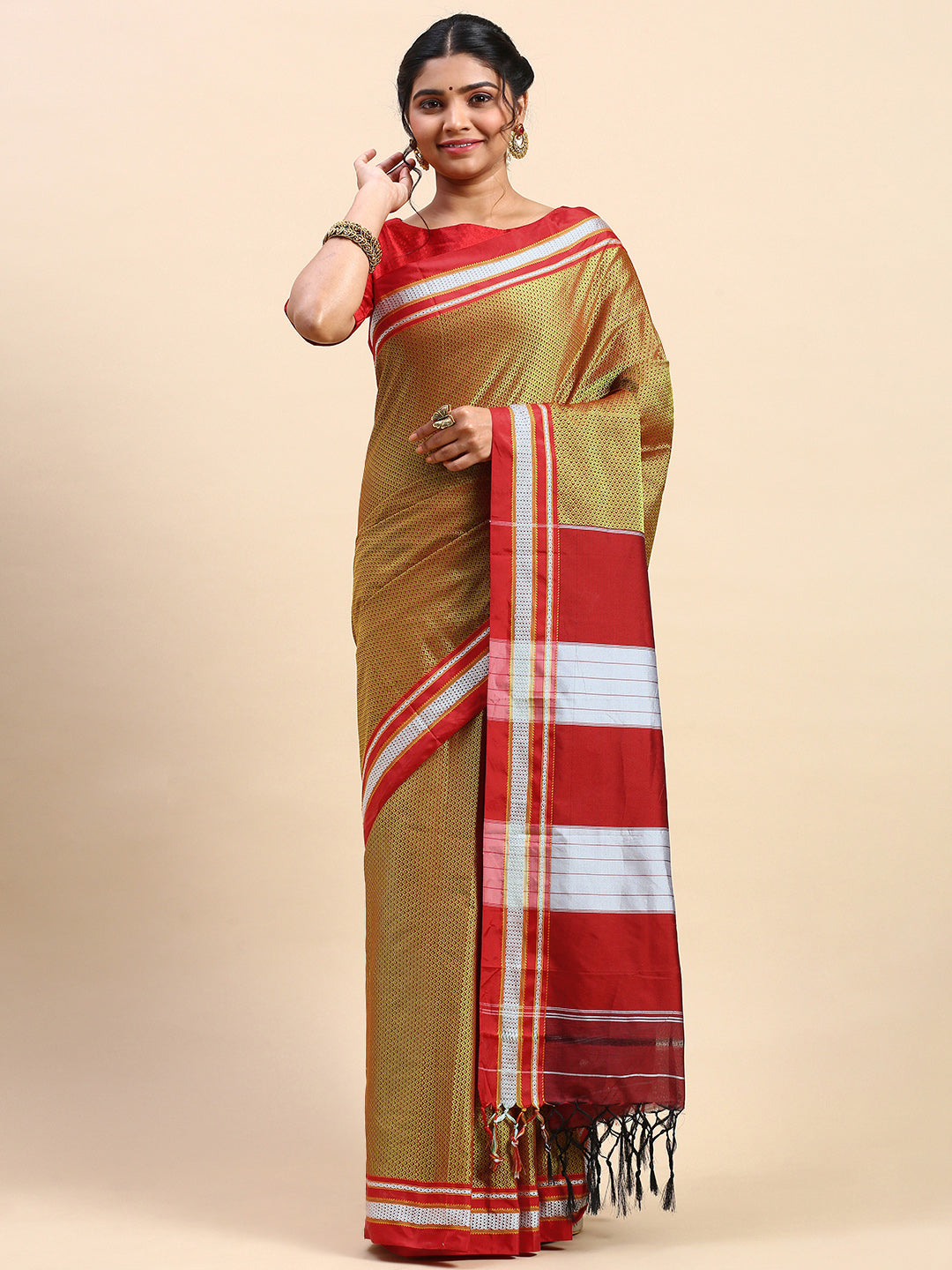 Gold Brown Khun Saree