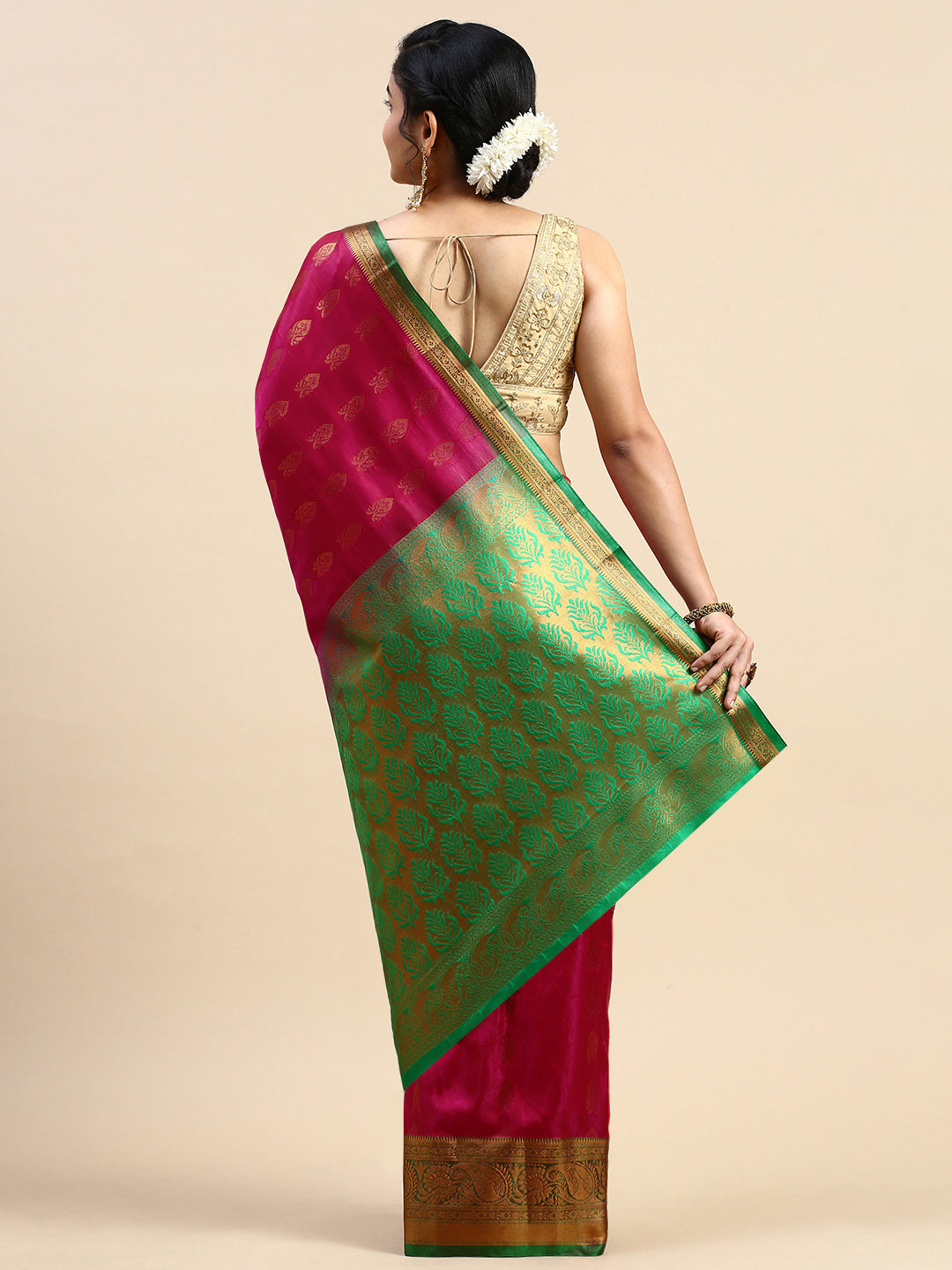 Maroon Traditional & Royal Kanchipuram Silk Butta Work Saree