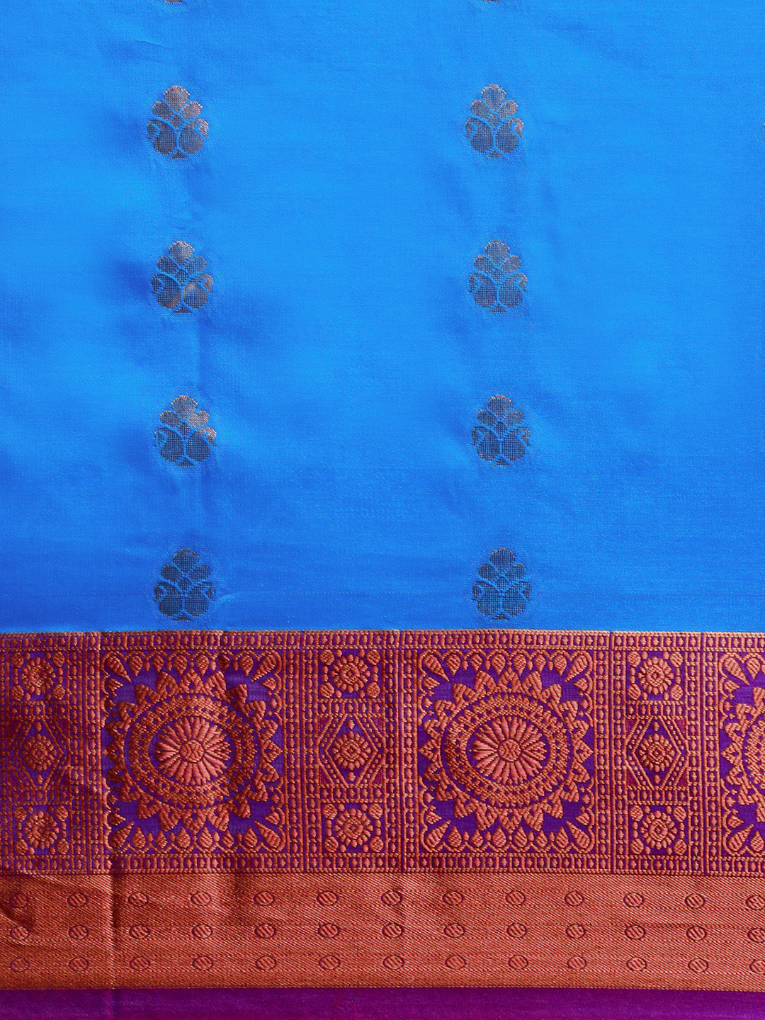 Sky Blue Traditional & Royal Kanchipuram Silk Butta Work Saree