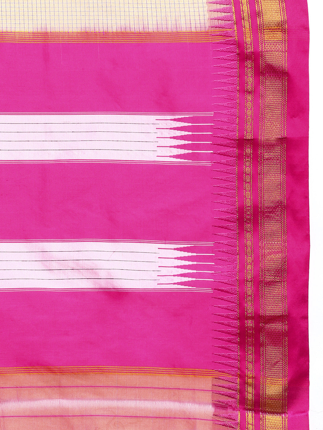 Thane Warp Check Saree with Top Pallu