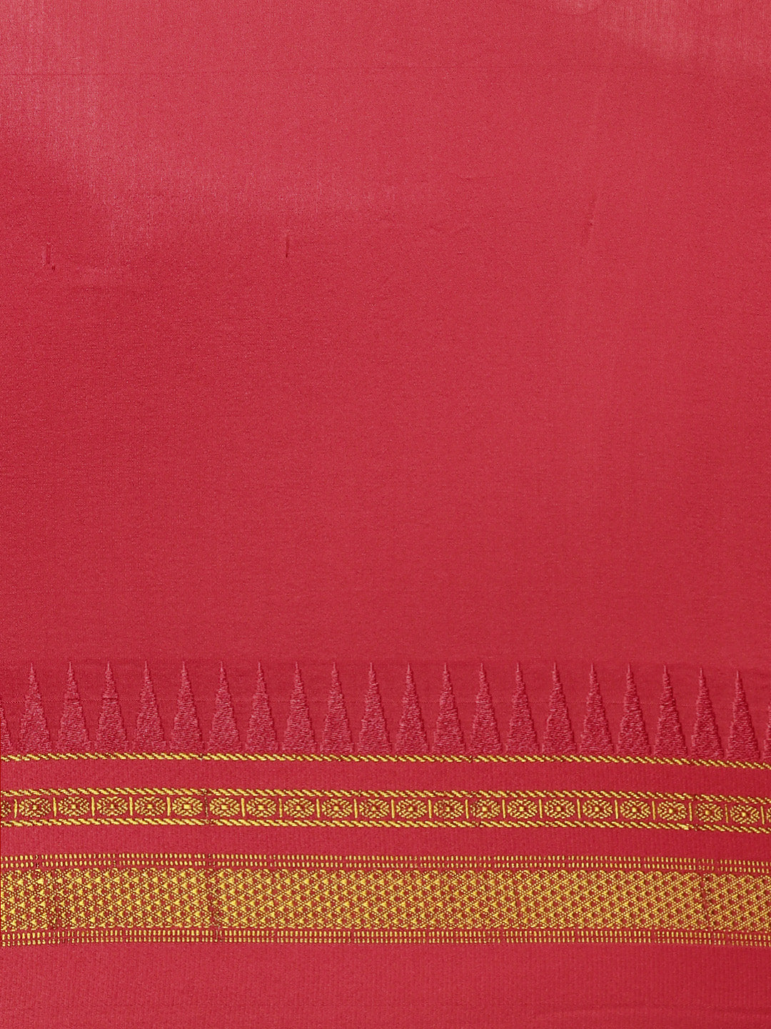 Red Thane Warp Check Saree with Top Pallu