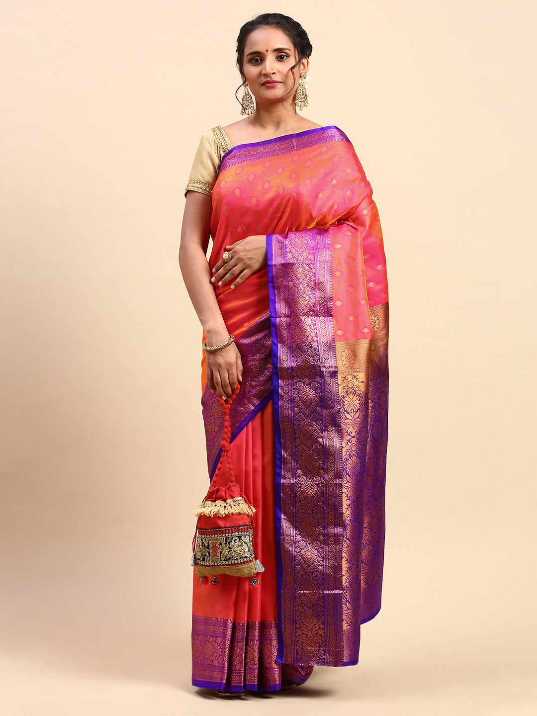 Traditional & Royal Kanchipuram Silk Butta Work Saree